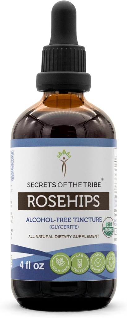 (原始内容存档于2019-03-21) (英语). Secrets of the Trible Rosehips USDA Organization QQ无酒精提取,高概率草药滴 由100%认证的有机玫瑰脂(Rosa spp.) 干果4 oz制得.