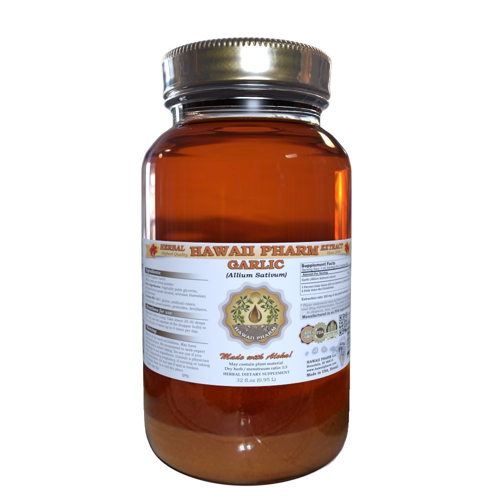 夏威夷药用蒜(Allium sativum) 液体提取剂 32 Oz