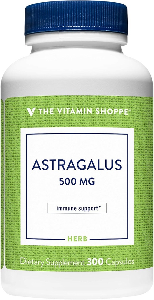 维生素Shoppe Astragalus( Root) 500mg - 支持Immune系统与身体自然防御的草药补充剂 - 帮助建设 Stamina, 能源与生命力(300 Capsules)