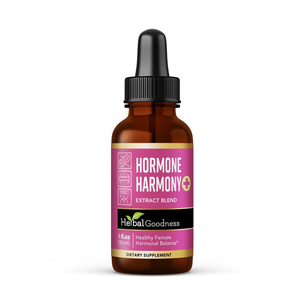Herbal Goodness Hormone Harmony 1oz – 妇女有机Hormone平衡补充剂,富含Probiotics,更年期救济,生育支持,PMS和哺乳援助