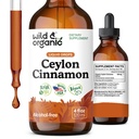 野生和有机锡兰肉桂丁基500毫克 - 整体支持的液体肉桂补充剂 - Cinnamomum Verum Bark 提取剂 - Vegan,糖和无酒精,非GMO - 4 fl oz