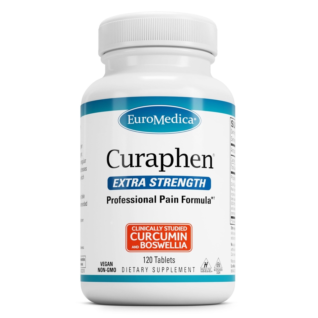 EuroMedica Curaphen 外力 - Curcumin & Boswellia 健康循环支持补充 - 支持关节,肌肉健康和内啡碱生产的涡面补充 - 120片