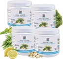对,你可以! 饮用促进剂 - 有机绿色超食粉 饮用混合剂 - 4 Pack with Alfalfa Grass, Wheatgrass, Kale, Barley Grass, Lemon Juice Powder - 富含抗氧化剂,维生素和矿物.