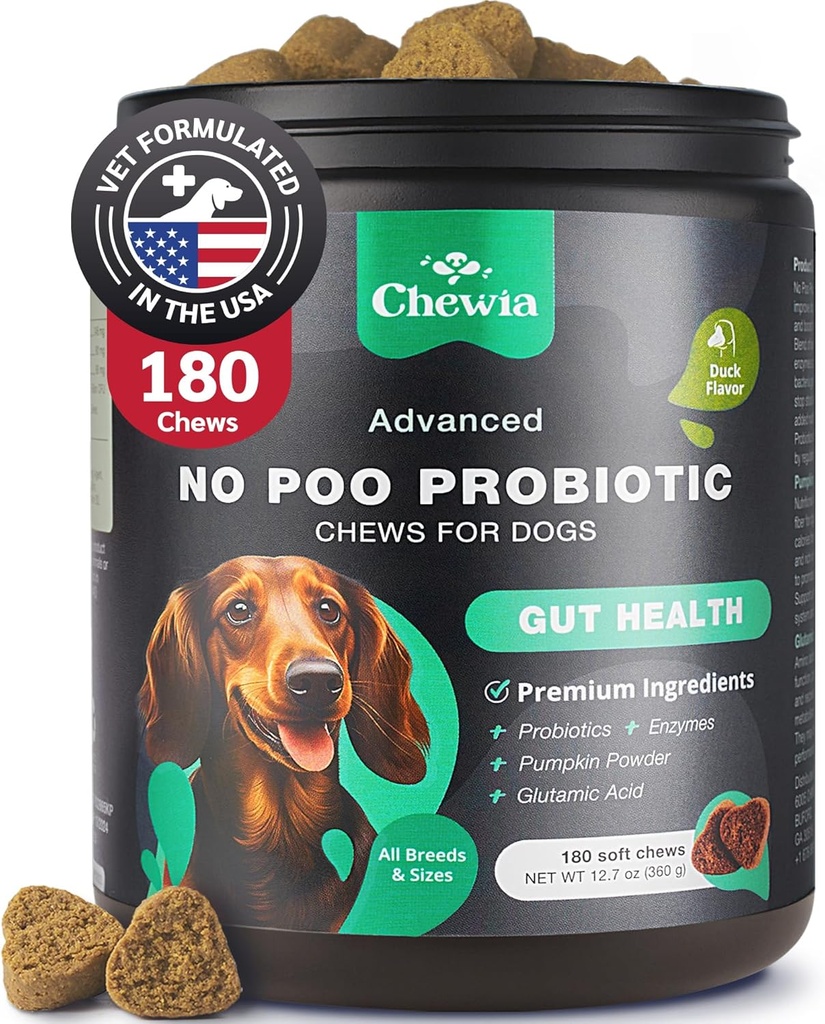 Coprophagia Deterrent - No Poo Chews for Dogs - Dog Probiologics for Enzyms 消化性健康 - Canine Stoogle Eating Deterrent - 消化性,牙科,古特和免疫性健康治疗 - no poop Eating