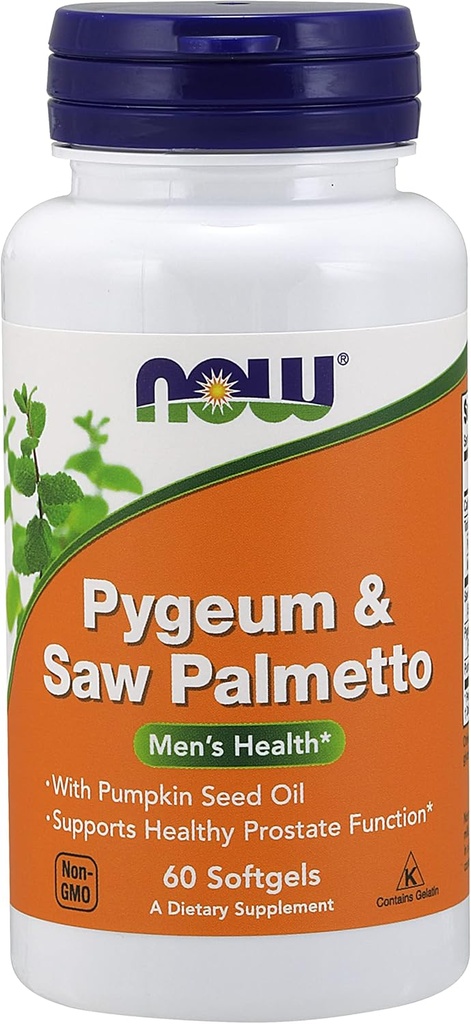 Pygeum & Saw Palmetto 提取物, 25 mg/80 mg, 60 Sgels by Now Foods (Pack of 2)