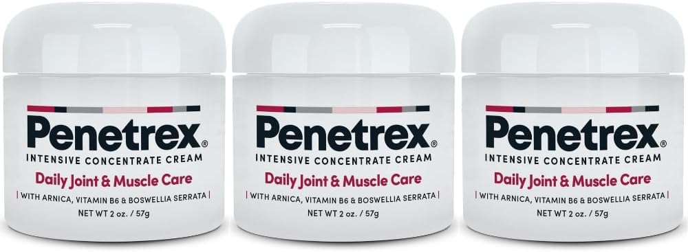 Penetrex 联合与肌肉治疗 - 给背部,颈部,手部,脚部的安慰 - 与Arnica,维生素B6 MSM & Boswellia - 2oz 3-Pack的Premium全体润滑剂