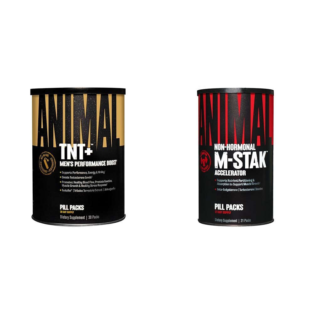 动物 TNT+ 测试男性的助推器 & M- Stak 肌肉建筑堆栈 - 21 个计数