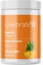庆祝用60mg的铁和维生素C配制的维生素铁补充剂 — Citrus Chewables for Bariariatic Patients, Gastritic Bypass & Sleeve Gastrectomy Support — 30 片用于外科手术后健康维护