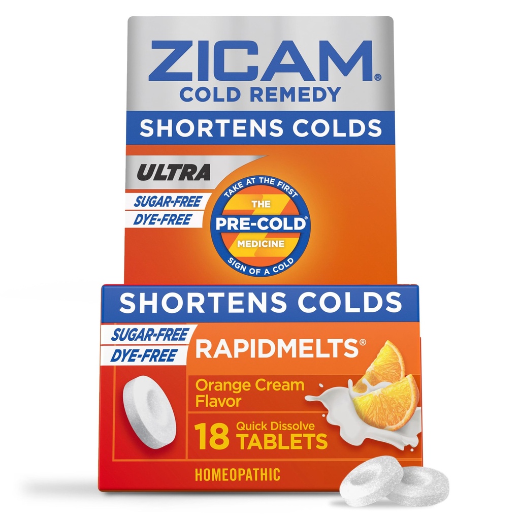 Zicam 超冷补救锌 快速熔炉 橙色奶油 顺势疗法 冷短药 短冷期 糖无糖 无染 18个数