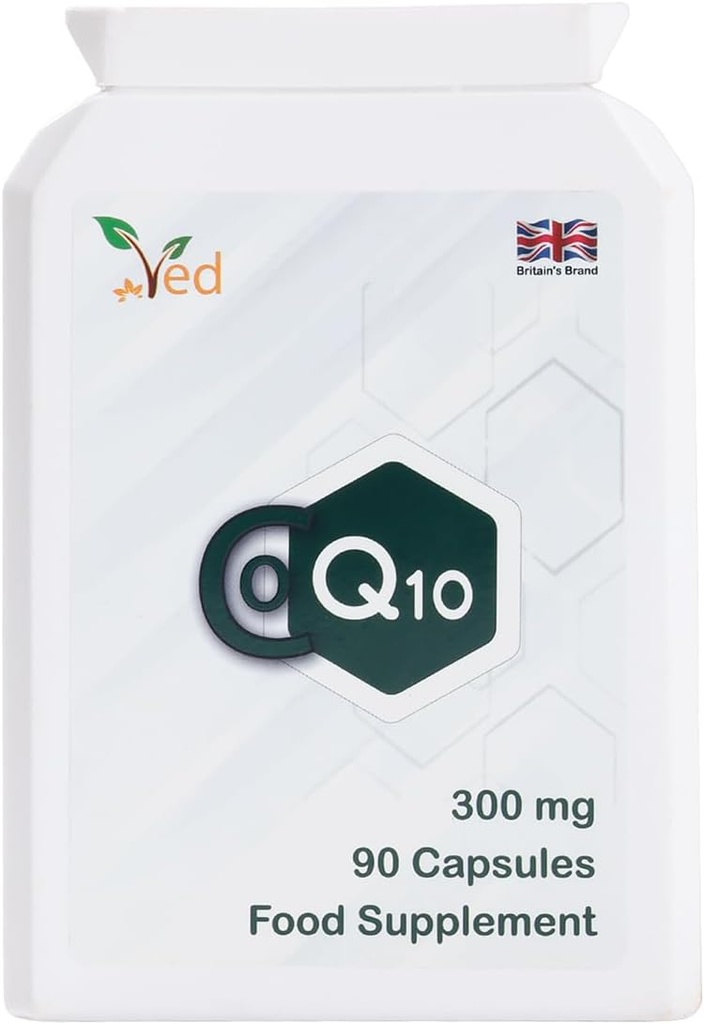 Ved 最佳高吸收CoQ10,蔬菜,Gluten Free,饮食补充,300 mg 90 Veggie Capsules