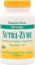 NaturesPlus Nutri Zyme - 90块可切片,Peppermint Flavor - 蔬菜酶与Bromelain & Papain补充,自然消化援助 - 无糖 - 45种服务