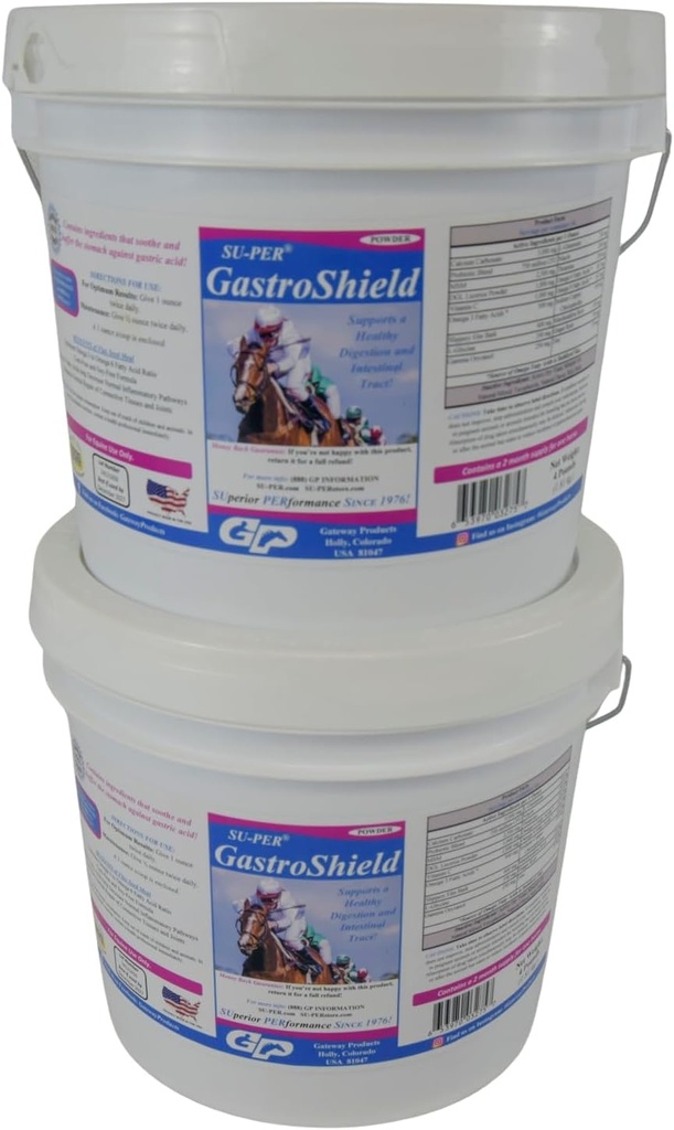 SU-PER GastroShield Equine Probiotics Powder - 马肉消化补充胃健康 - 支持健康消化和肠道切除 - 4英镑,2个月供应量