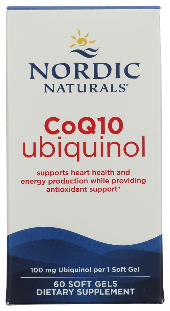北欧自然界 北欧 CoQ10 Ubiquinol - 60 mini Soft Gels - 100 mg Coenzyme Q10(CoQ10) Ubiquinol - 心脏和脑健康,细胞能量生产,抗氧化剂支持 - 非GMO - 60 services