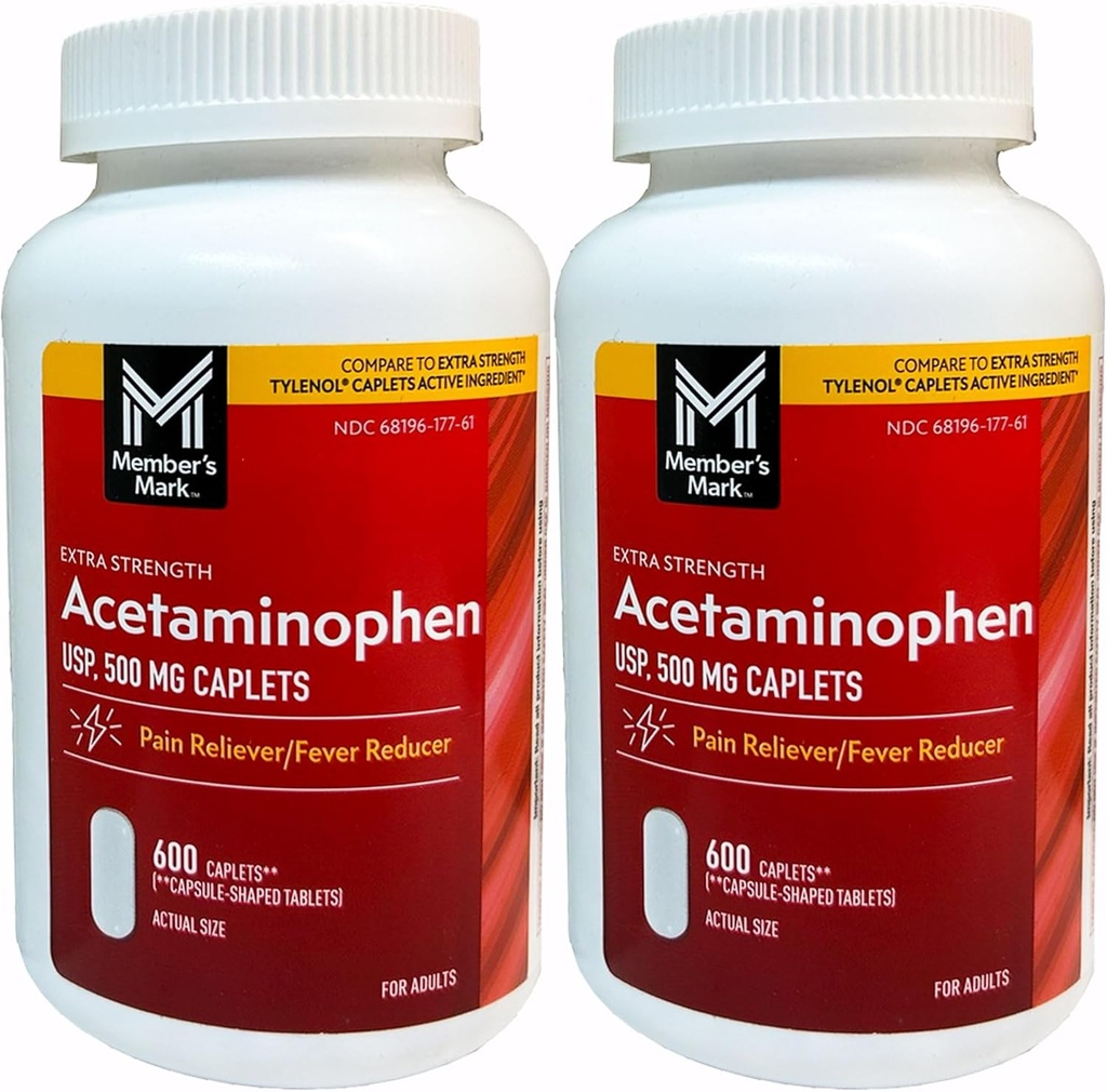 成员Mark 500mg Extra Power Acetaminophen 巨型2Pack(每台600计)7hm2Dcs