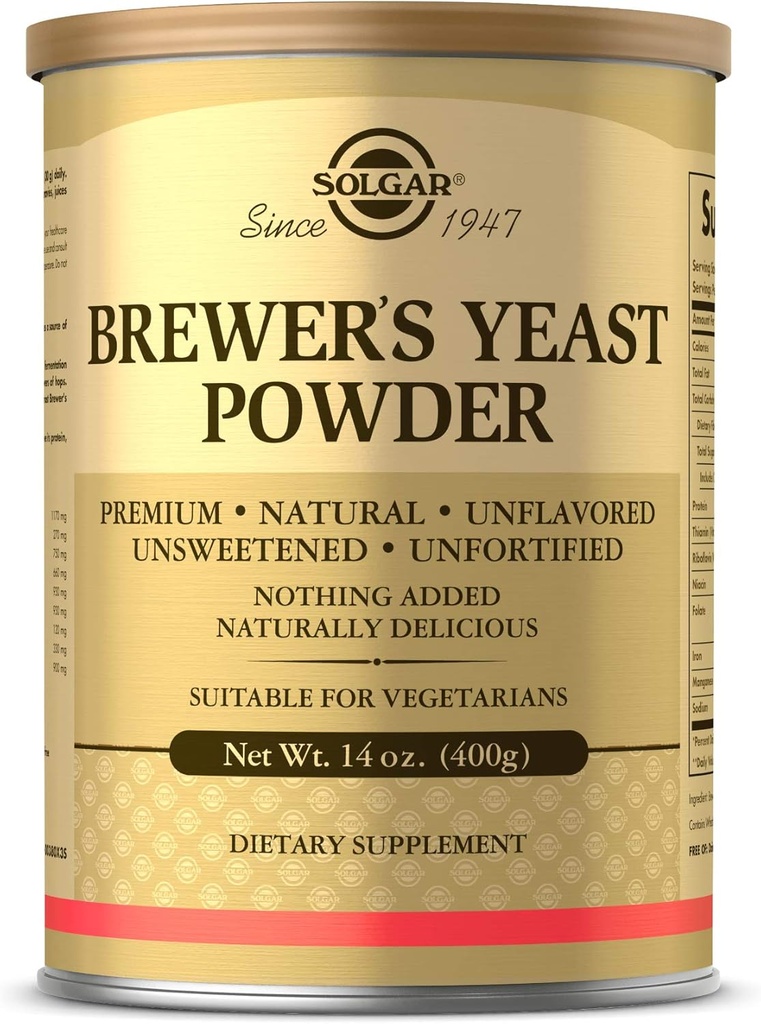Solgar Brewer's Yeast Powder, 14 oz - 氨基酸的丰富来源, B-复合维生素, 矿物, & 蛋白质 - 天然的,不味的,不甜的 - 乳品自由的,蔬菜 - 13 services (包装可能有所不同)