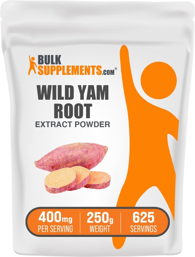 Bulk Assupports.com Wild Yam 提取粉末 - from Root, Herbal Assuppose, Wild Yam Supplement - Gluten Free, 400mg / service, 250g (8.8 oz) (一包1)