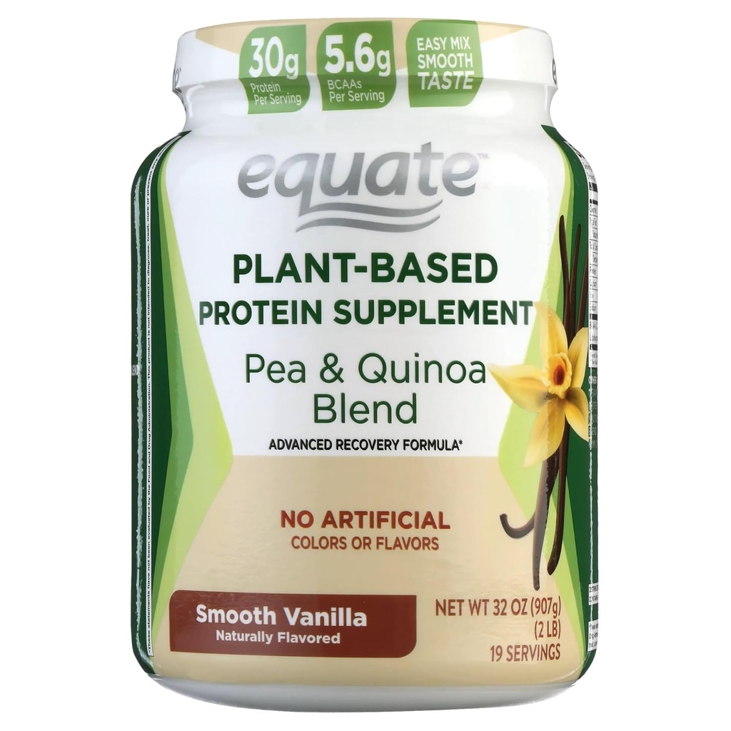Naisian Equate 新型植物蛋白质补充剂,Smooth Vanilla 2 Lbs