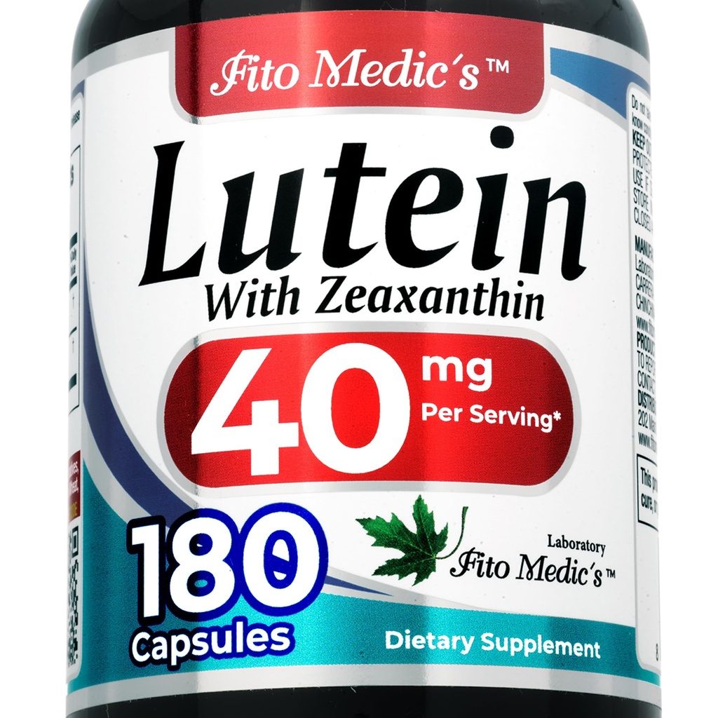 FITO MEDIC's Lab | Lutein | 180 Capsules | 40 mg | Lutein 40mg | Lutein 和 Zeaxanthin 补充 | 集中 提取 | Lutein 40 mg | Lutein 和 Zeaxanthin | Zeaxanthin | 超高吸收.