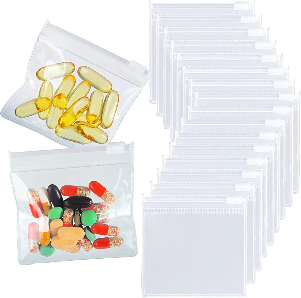 36 Packs Pill Puch Bags BPA Free Pill Bags 12mils 3 x 2.75 Inch 透明小Zip 可重复使用的药物 Bags 密封 Zipper Pill 邮袋用于旅行药品组织者,珠宝,小工艺品