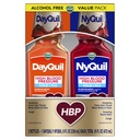 VICKS DayQuil & NyQuil 高血压冷冻和Flus Relief液态药 共包 强力多音节 日间和夜间 Relief for Cold, Cough, and Flus Synmptoms, Sugar & Wolk, 2x8oz