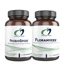 健康 Saccharomyces Boulardii(60 Capsules) + ProbioSpore ProbioSpore Probiotric(60 Capsules) - 2 Gut 健康补充剂 - 稳定、酸阻消化