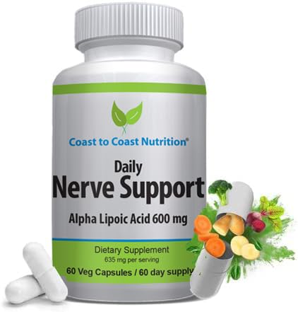 神经支持 -- -- 高级神经减肥,用α Lipoic Acid 650 mg -- -- 手、腿和脚痛的神经维生素 -- -- 60 Capsules / 30天供应