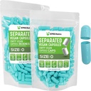 XPRS Nutra Vegan 大小 0 分离卡普勒斯 - 100 个在袋中分离的 Premium 空卡普勒斯 - 0 Pills 用于 DIY 补充填充(Aqua)