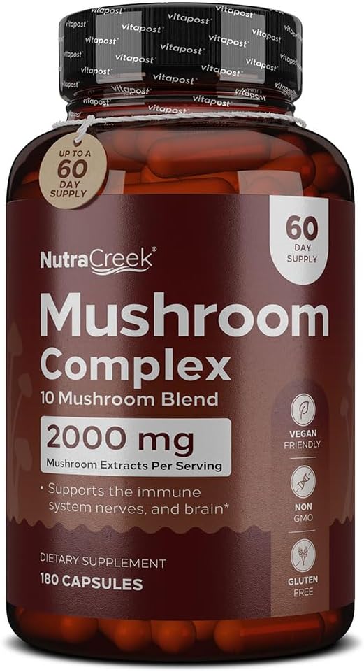 (原始内容存档于2018-09-29). Mushroom Complex QQ Cordyceps Mushroom, Reishi, Shiitake, Maitake 和 Lions Mane Supplement. 支持你心灵和身体的十蘑菇补充品 180蘑菇帽