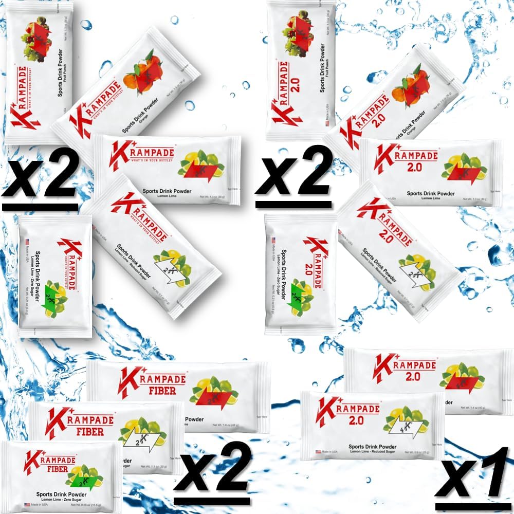 Krampade 电解质钾补充剂 - 2000 mg K+, >2X 更多的椰子水 → Cramp 救济和预防 → 水分粉包