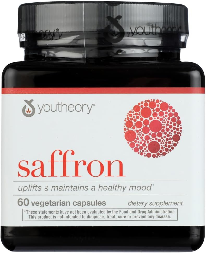 Youtheory Saffron Advanced Eddition Supplementary, Elevates Mood & Mindle Focus, 60 Capsules (中文(中国大陆) ).