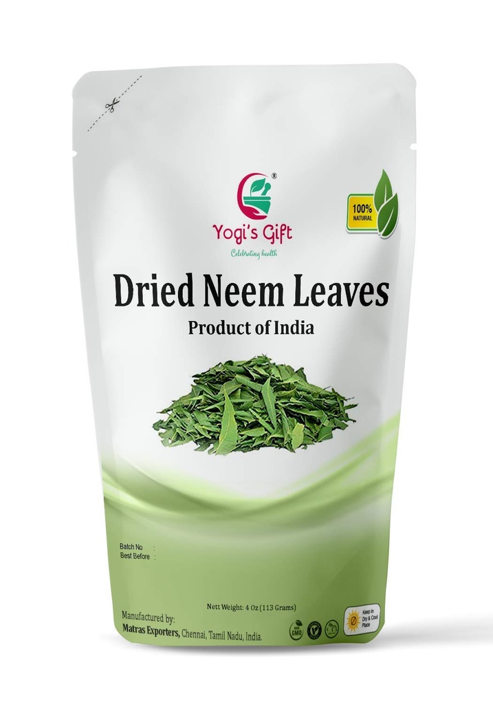 瑜伽的礼物 有机干尼姆叶 4 oz 100% 天然解毒茶叶(约1800全叶) 印度产品 Azadirachta Indica Leaf 马尔戈萨叶 非GMO 道德来源 尼姆树