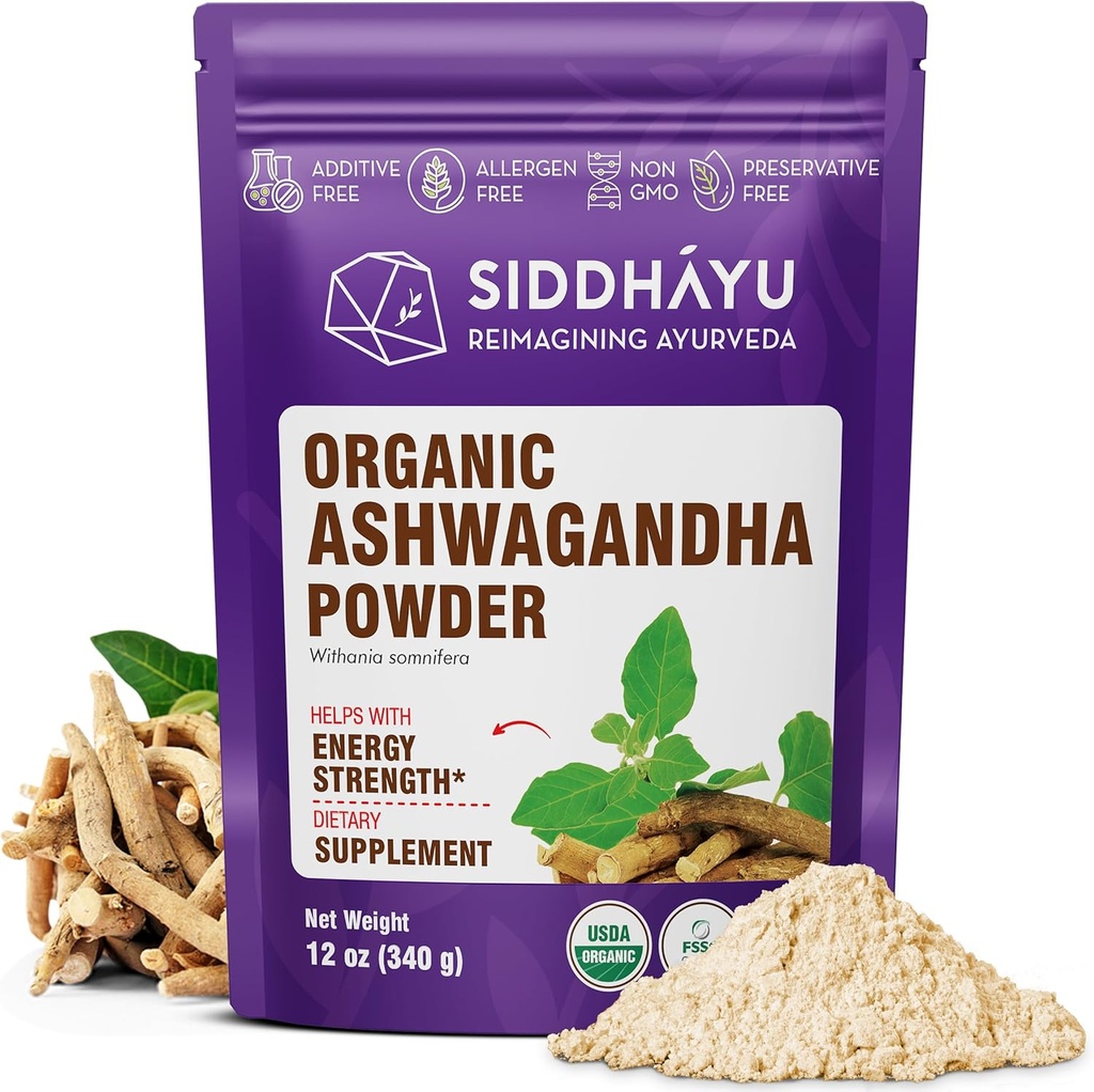 Siddhayu 有机阿斯瓦甘达粉 - 12 oz