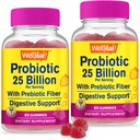对(2包25亿 Probiotics + 男女Gummys预生 - 消化支持,Gut Health,Immune Support Gummy - 12 Strains-60 Gummys) 消化健康抗生素