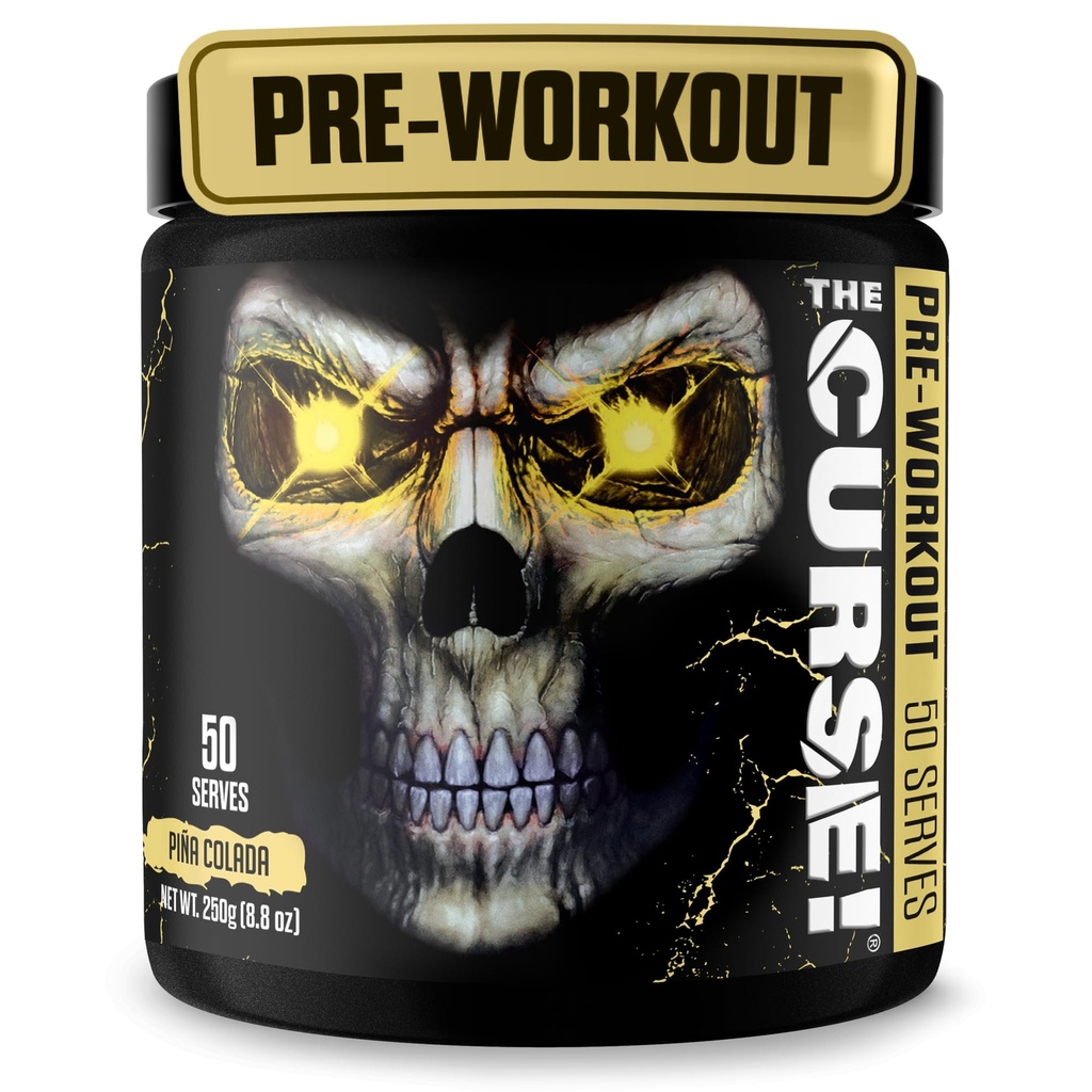 JNX 移植诅咒! 男女预研粉,咖啡因,Beta-Alanine,Creatine,L-Citrulline,50名服务员,Pina Colada Flavor – 助力能量,力量和焦点