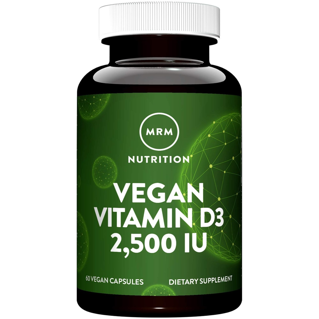 MRM Vegan 维生素 D3 2500 IU + Bone + Immune 健康 由地衣制造 + 支持钙吸收 + Vegan + 蔬菜友好 + 60 服务