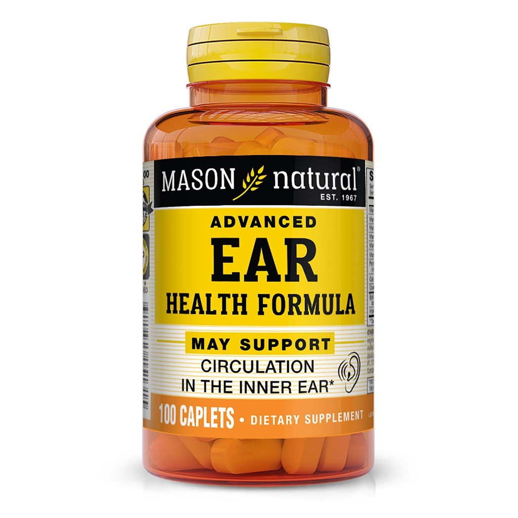 MASON NATURAL Advanced Ear Health Support, with Vitamin C, 33 Day Supply | Supports inner-ear circulation & ear health with vitamin C, B vitamins, choline, inositol & bioflavonoids