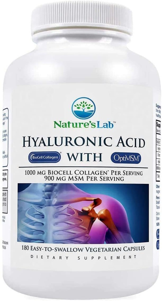 自然实验室 Hyaluronic Acid 与 BioCell Collagen, 180 植物卡普尔