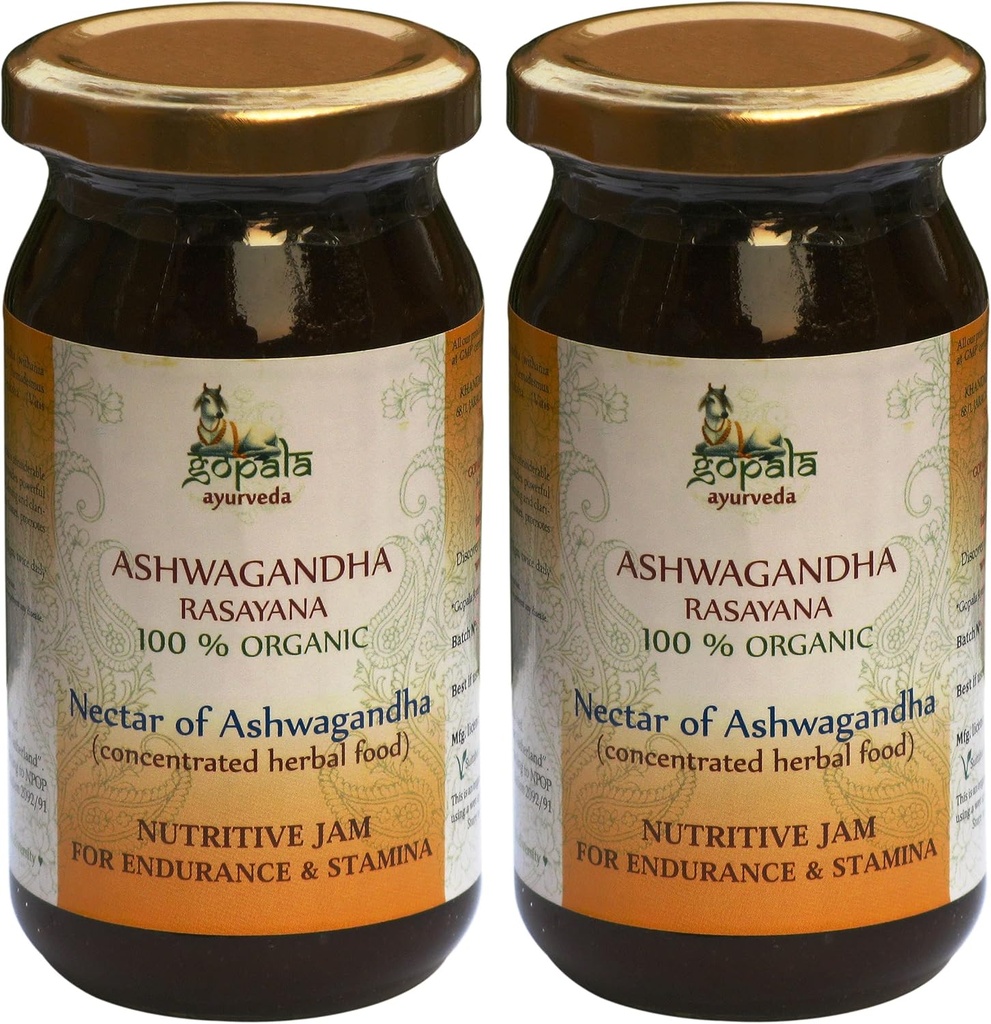 Gopala Ayurveda Ashwagandha Rasayana 250g - Ayurvedic Herbal Jam Made 100% UDA认证有机草药(包2)