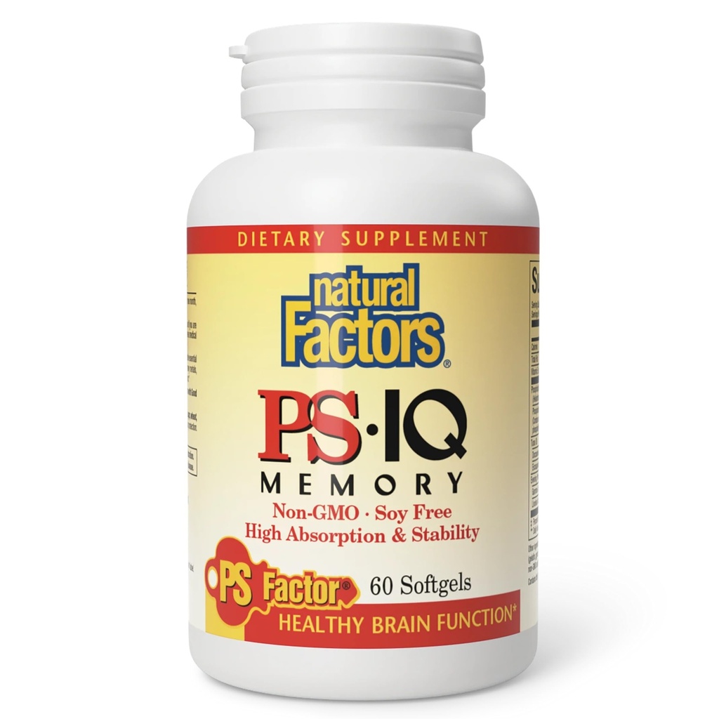 自然因子 - PS- IQ 内存 25mg, 支持健康脑功能, 60 软宝石