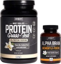ONNIT Nootropic + 运动营养堆积 - Alpha Brain(90ct) + 草药Whey蛋白(Vanilla)