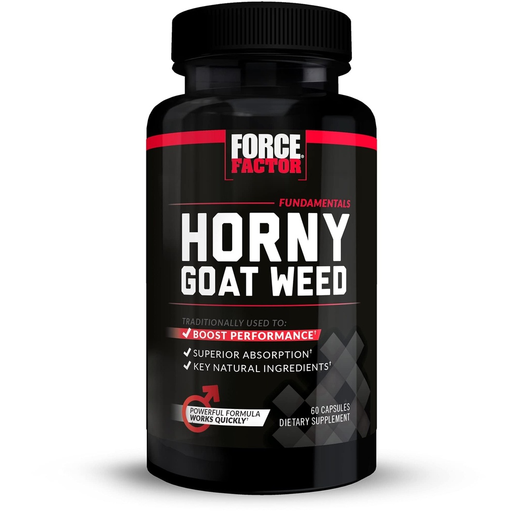 强制因子Horny山羊杂草,天然雄性驱动力和生命力补充剂,高级吸收的自然成份,基本系列,750mg,60 Capsules