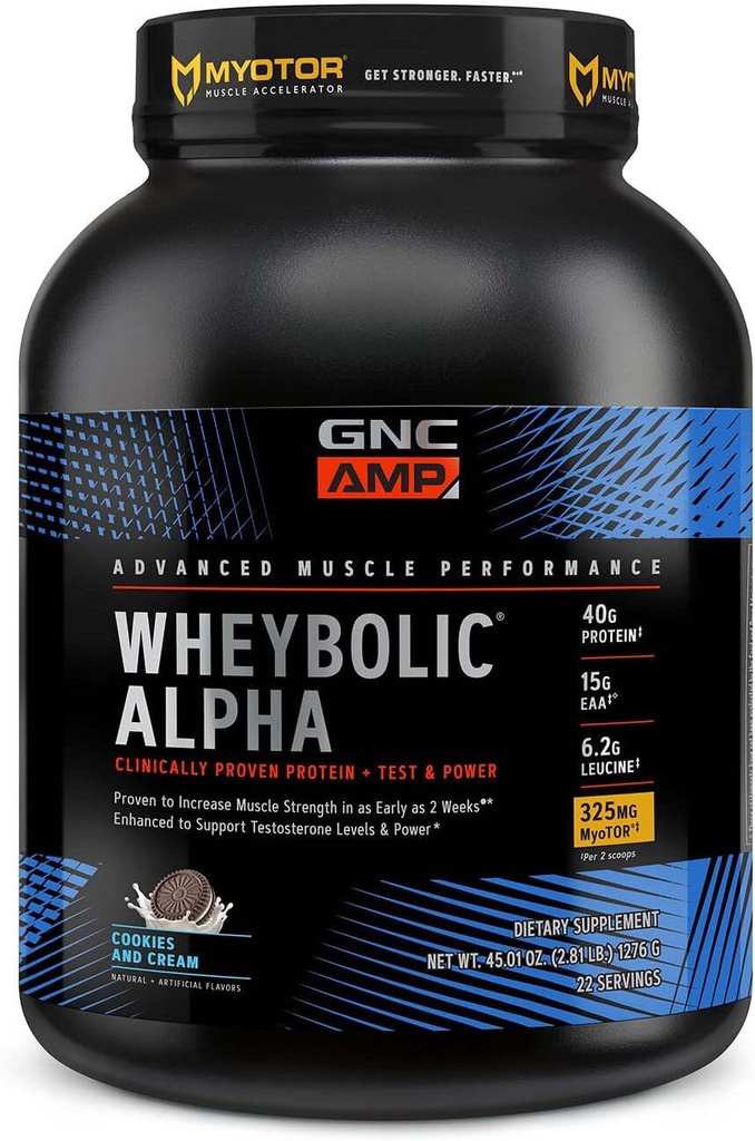 GNC AMP Wheybolic Alpha 配有MyoTOR-饼干和奶油(22架服务机)