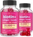NutraChamps Hair Skin & Nails Gummys, Biotin with Collagen & Keratin, 5000mcg Biotin Beauty Complex, 维生素补充, Berry, 120 Counter, 健康头发, Radiant Skin & strong Nails (Pack of 2) (原始内容存档于2012年).