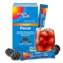 Focus Sugar Free Editary Supplement 与 Ashwagandha, Lion's Mane, B维生素 B1 B2 B3 B5 B6 B12 混合饮料,用于认知性能和清晰黑莓, 21日供应
