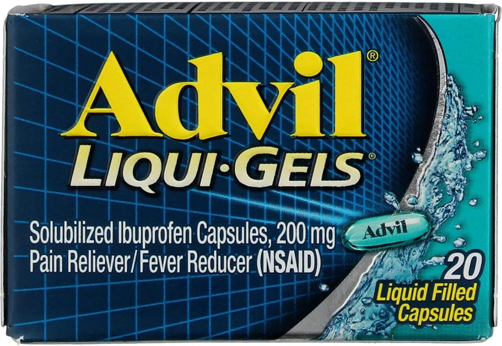Advil Pain Reliver/Fever Reducer Liqui-Gels 20 CP - 购买包装和保存(包2)