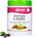 OZIVA 妇女蛋白质和草药 | 500 Gm(16个服务对象) | 多维塔明、Curcumin、Shatavari、Tulsi 支持代谢、激素平衡和皮肤、发型健康(1.1升)
