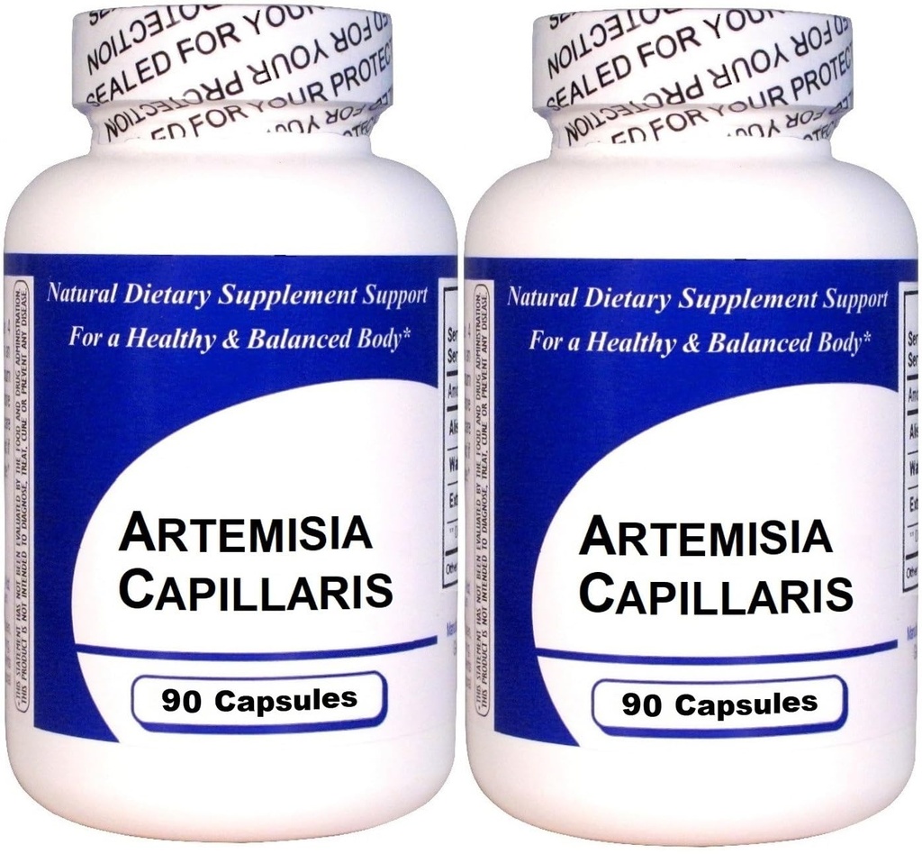 青蒿素 Capillaris(90 Capsules) - 浓缩草药提取剂 - 膳食补充剂 - 2包