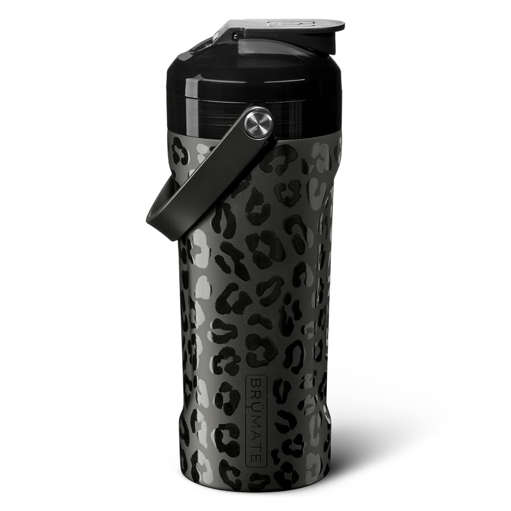 BrüMate MultiShaker Blender 摇摆瓶 100%防渗漏 无色钢 + 预工前和蛋白质摇摆瓶 26oz (Onyx豹)