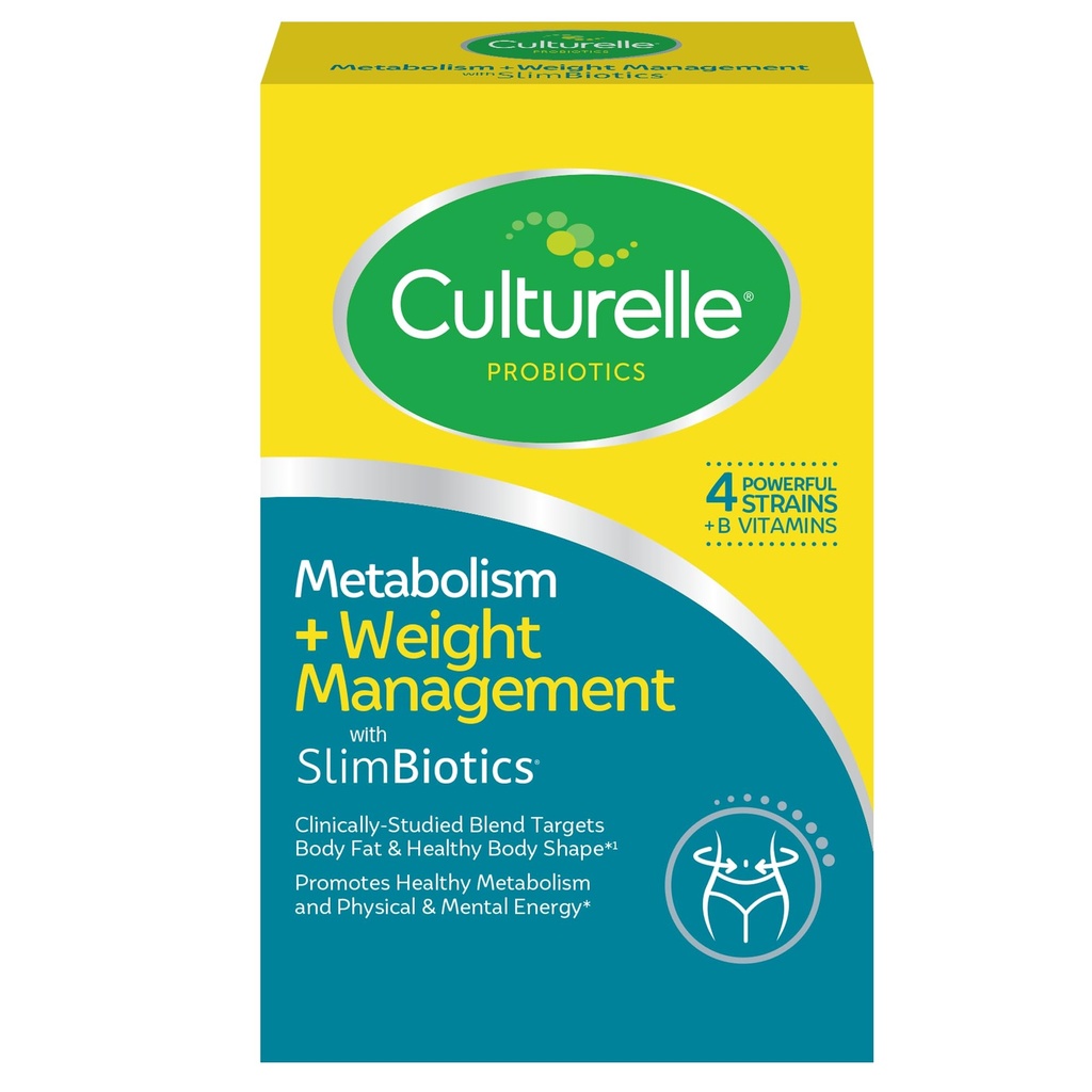 文化代谢法 + 用 SlimBiotics 进行重量管理 + Probiotic Capsules – 30 Counts – 帮助安全管理重量 – 促进健康代谢法和物质及精神能量