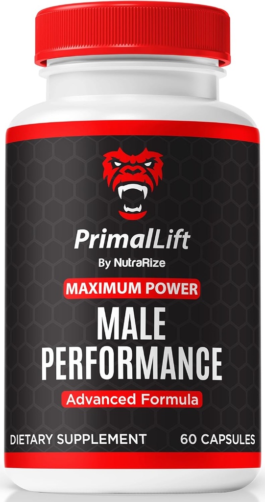 NutraRize PrimalLift Pills, 男子官方Primal升降机,PrimalLift Male性能,所有支持性能和整体身体健康的自然公式,PrimalLift ME Review (60 Capsules)